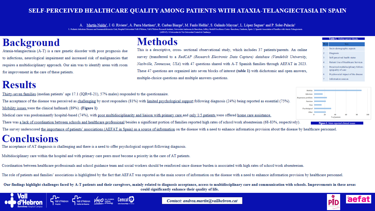 poster ataxia telangiectasia esid 2024 rosa casbas inmunodeficiencias